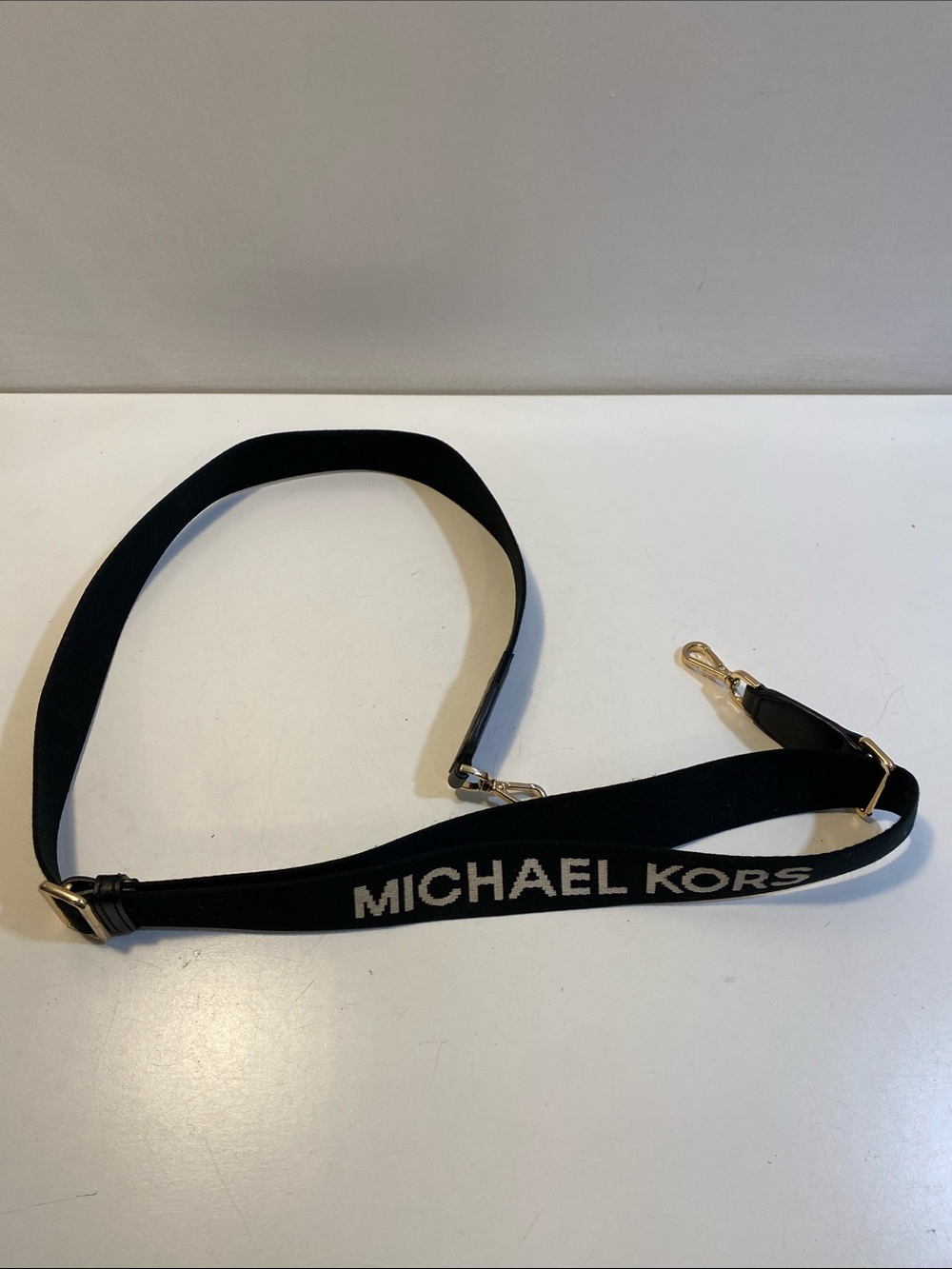 MICHAEL KORS Black Logo Webbing Bag Strap - Picture 2 of 8